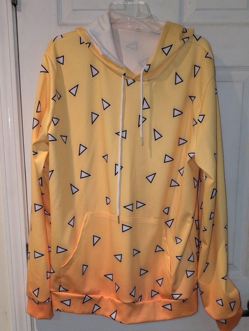 Demon Slayer Zenitsu Agatsuma Cosplay Hoodie Yellow Triangle Pattern